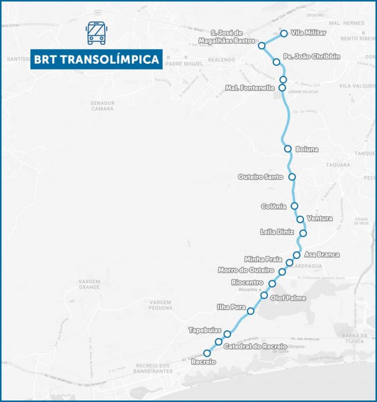Карта на BRT TransOlimpica