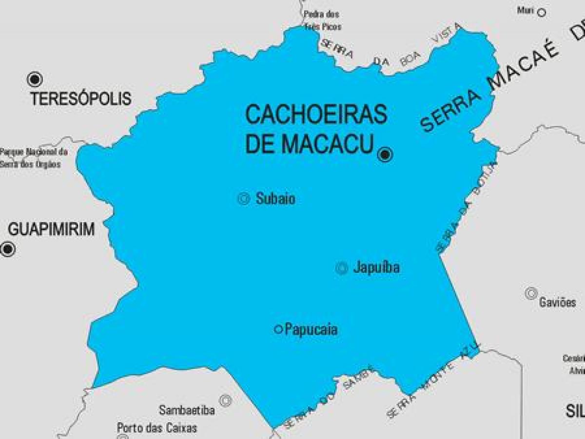 Карта на Cachoeiras де Macacu општината
