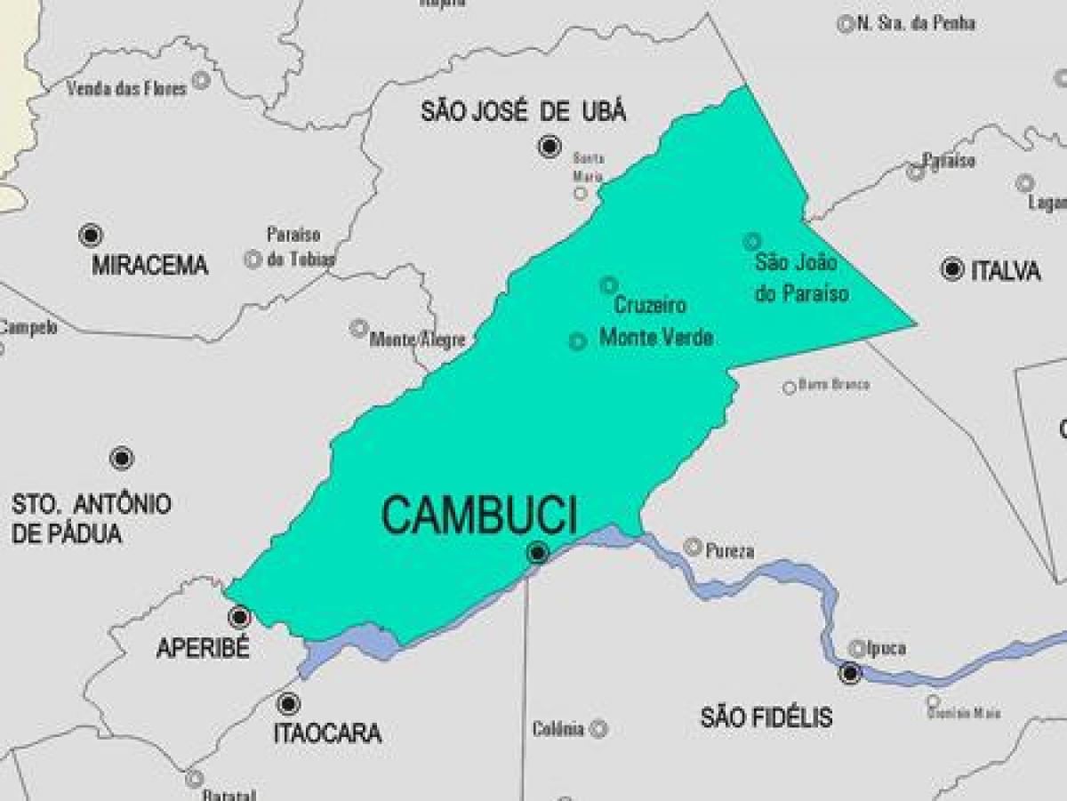 Карта на општина Cambuci