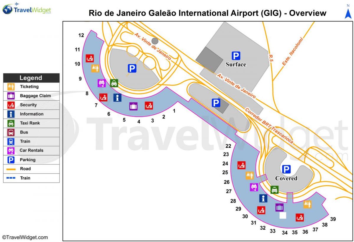 Карта на Galeão аеродромски терминал
