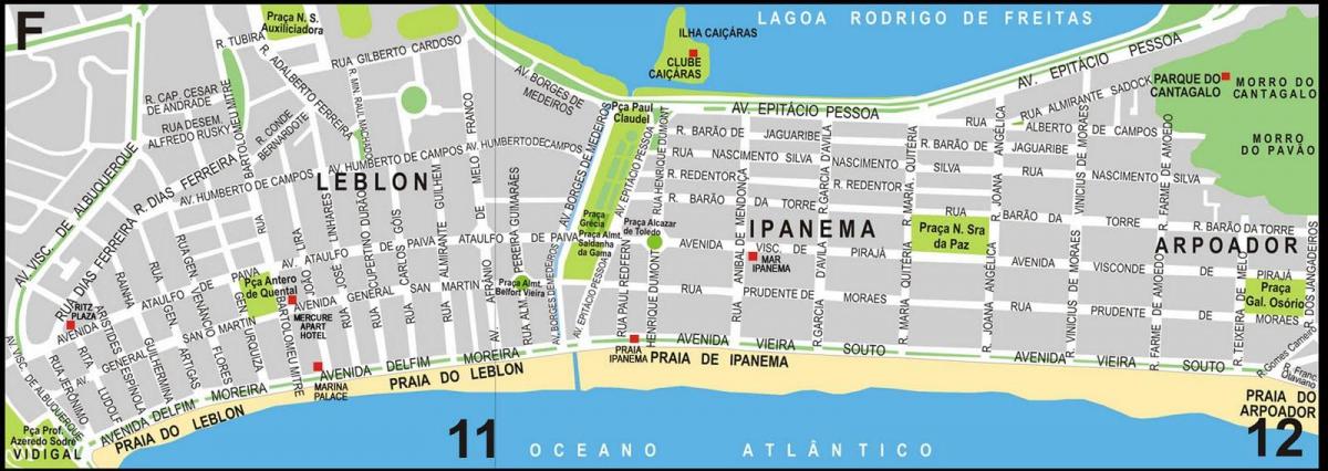 Карта на Ipanema плажа