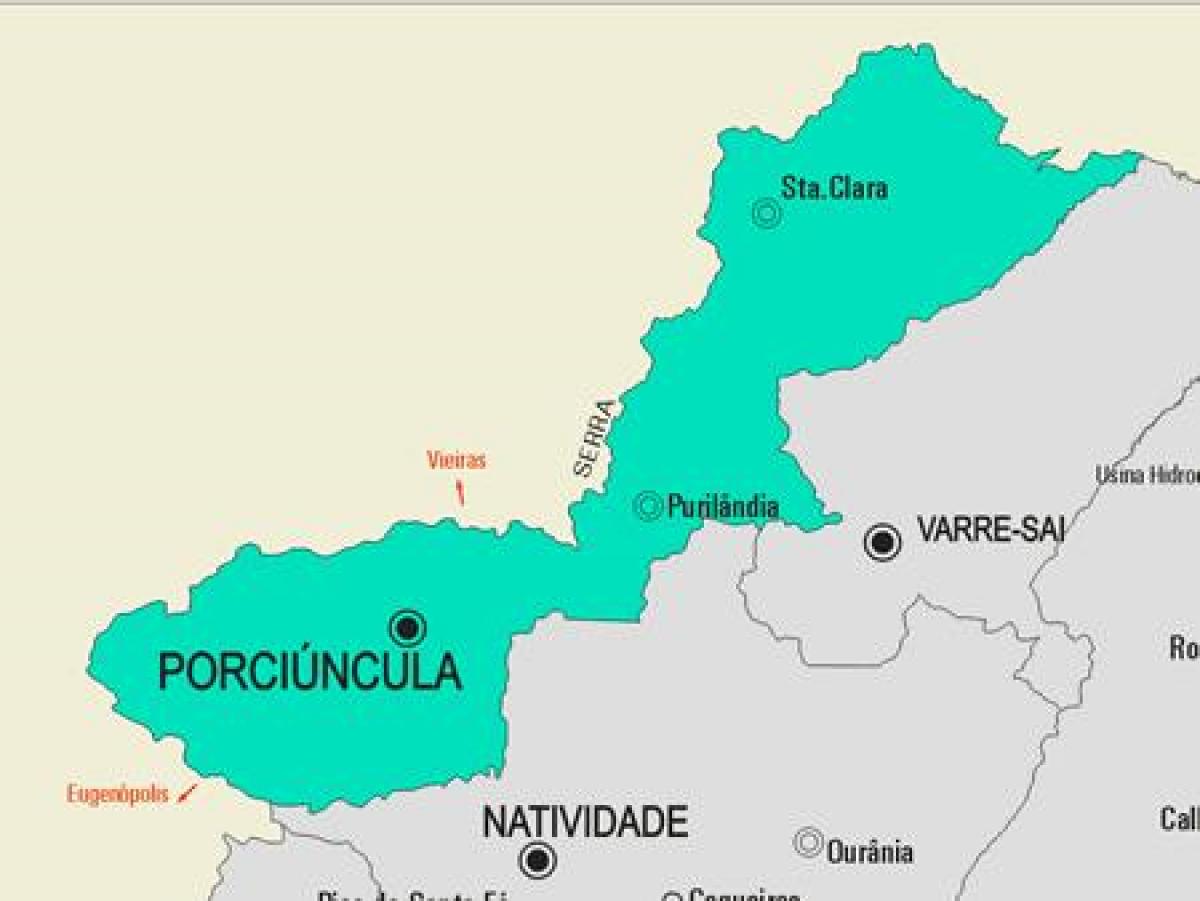 Карта на општина Porciúncula