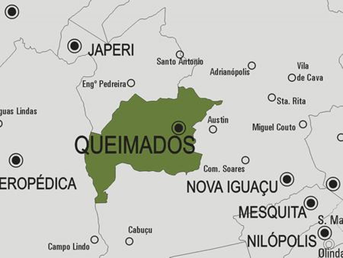 Карта на општина Queimados