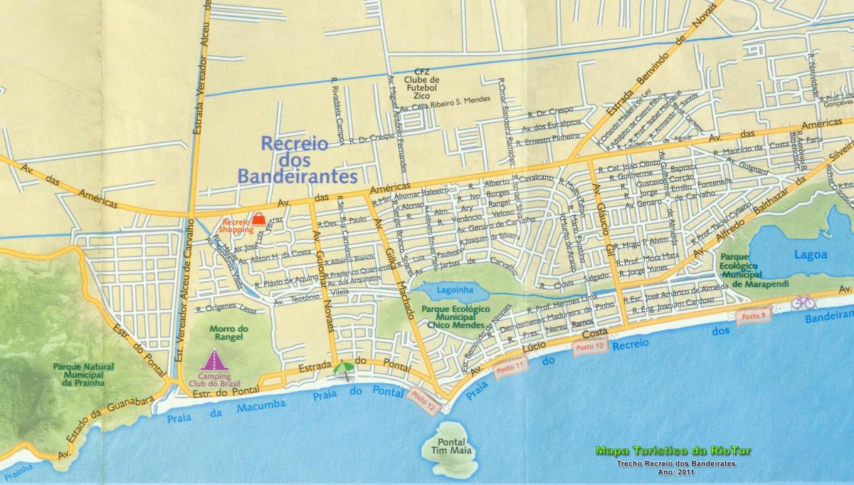 Карта на Recreio плажа