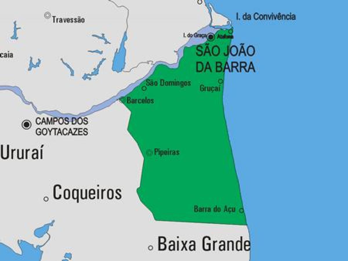 Карта на São João Barra da општината