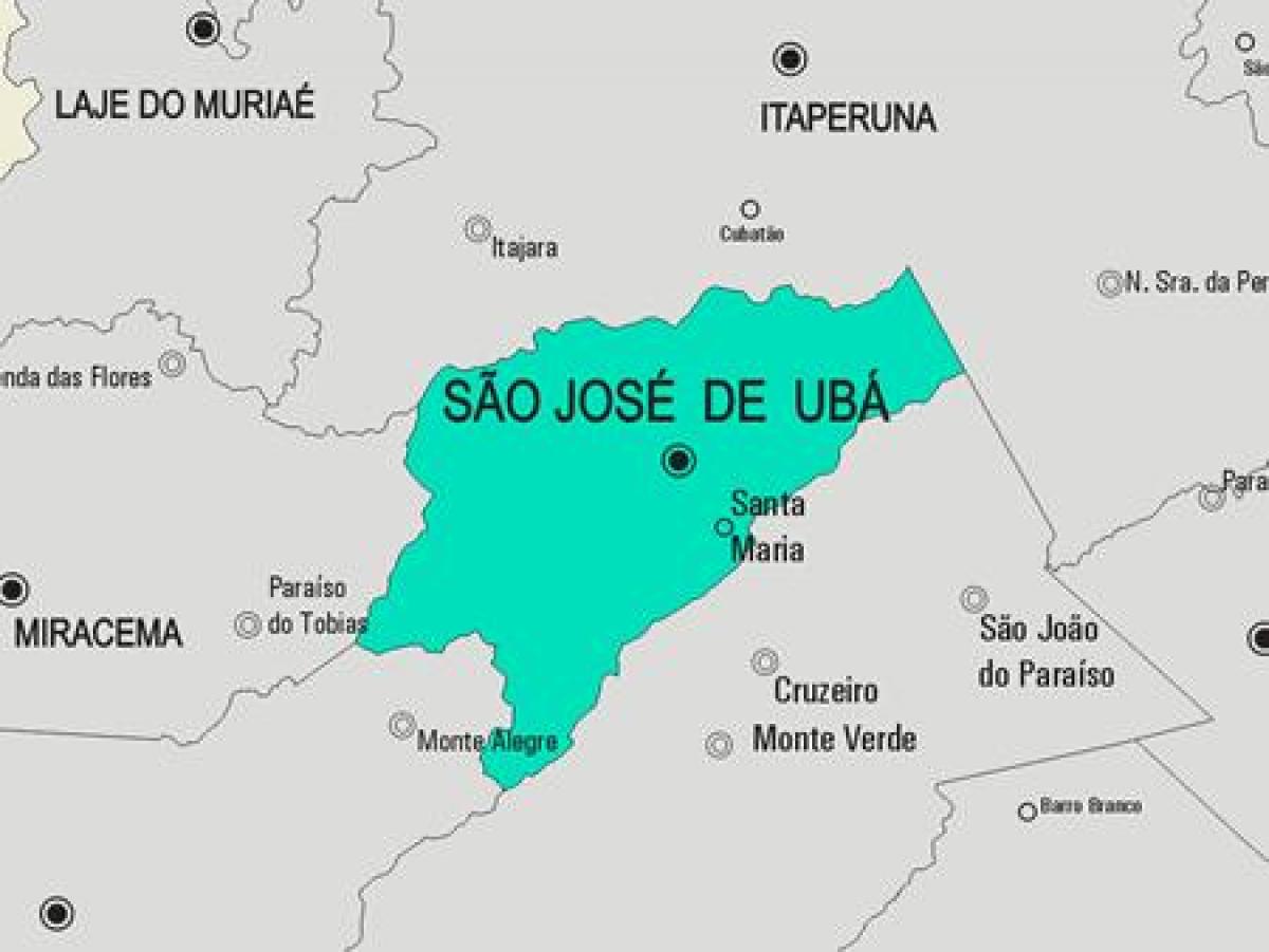 Карта на São Хозе де Ubá општината