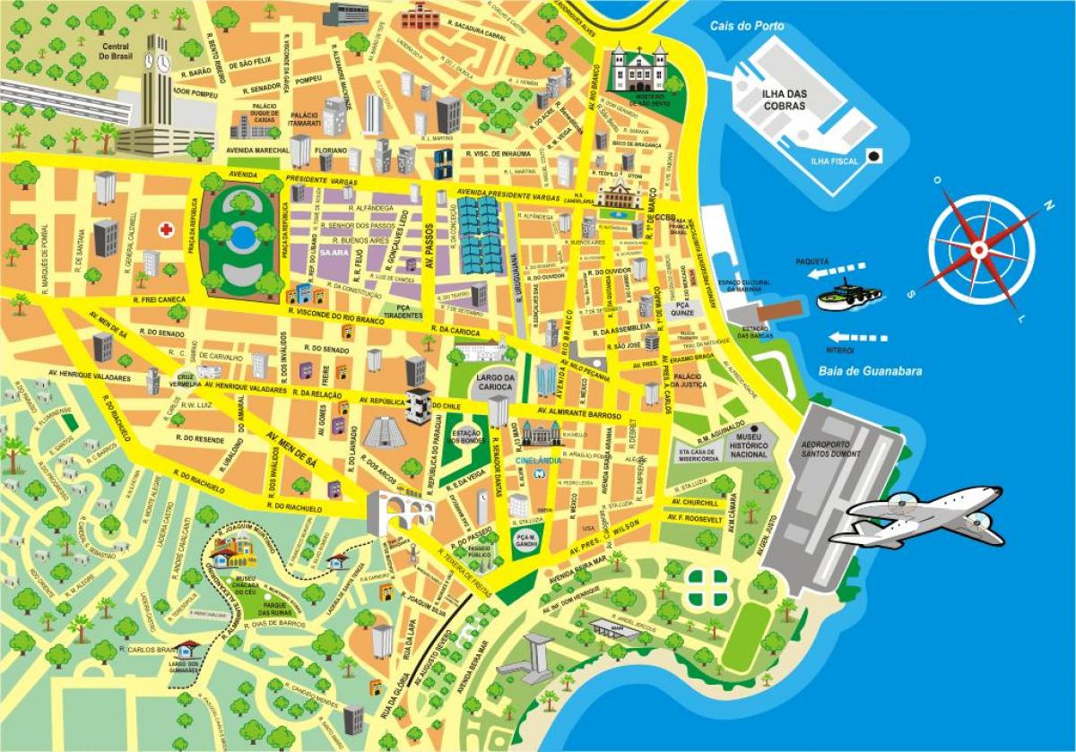 Карта на атракции Рио де Жанеиро