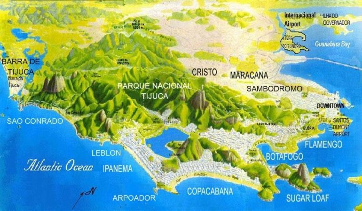 Карта на Сао Conrado плажа