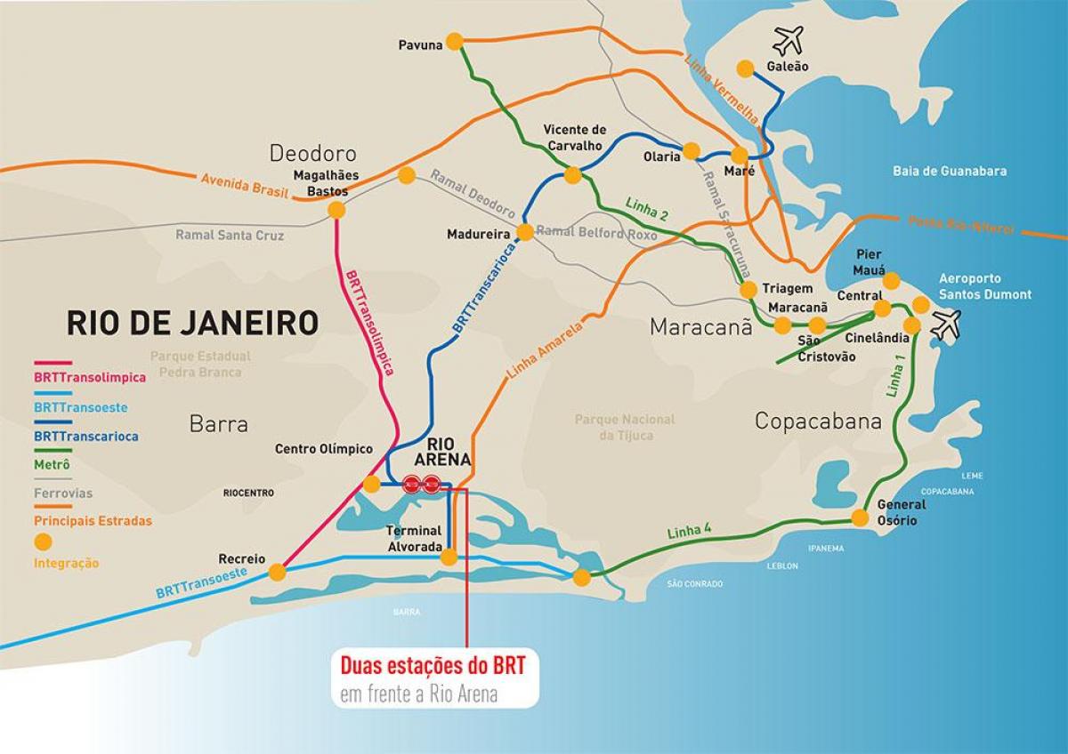 Карта на Рио Арена локација