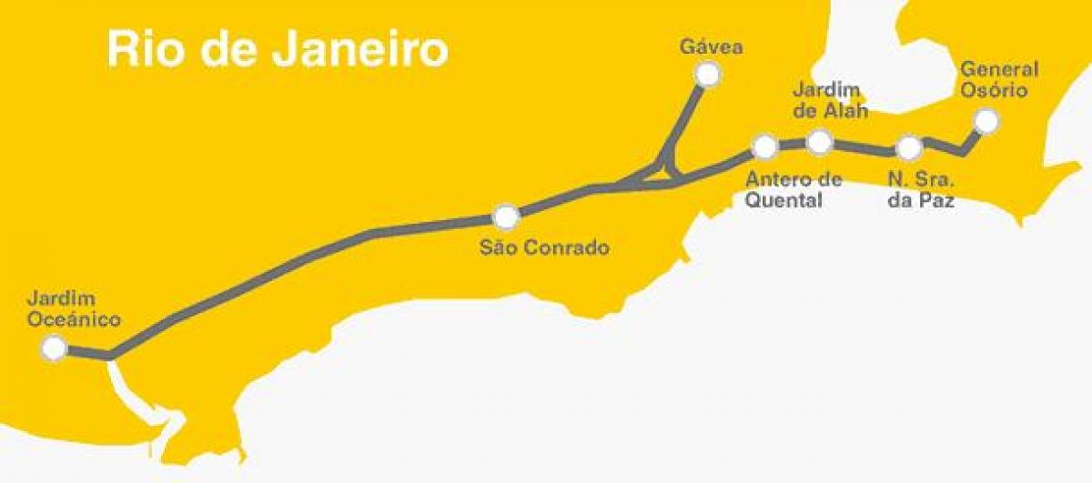 Карта на Рио де Жанеиро метро - Линија 4