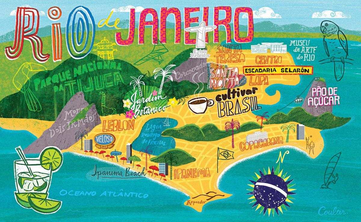 Карта на Рио де Жанеиро позадина