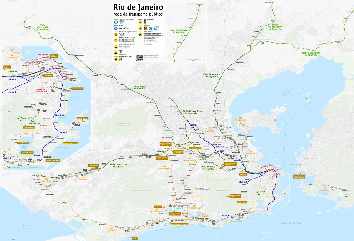 Карта на Рио де Жанеиро транспорт
