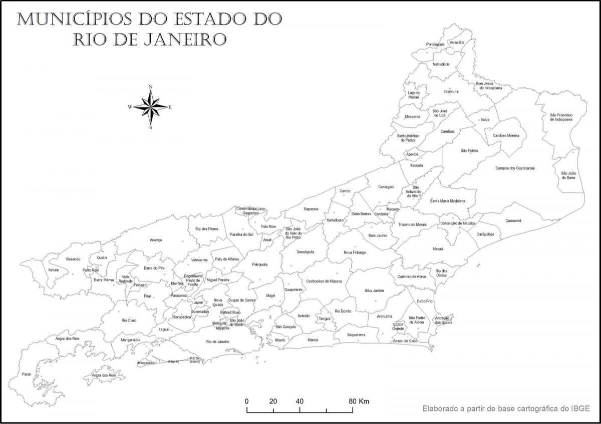 Карта на Рио де Жанеиро црно и бело