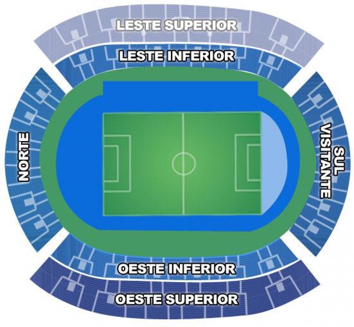 Карта на стадионот Engenhão secteurs
