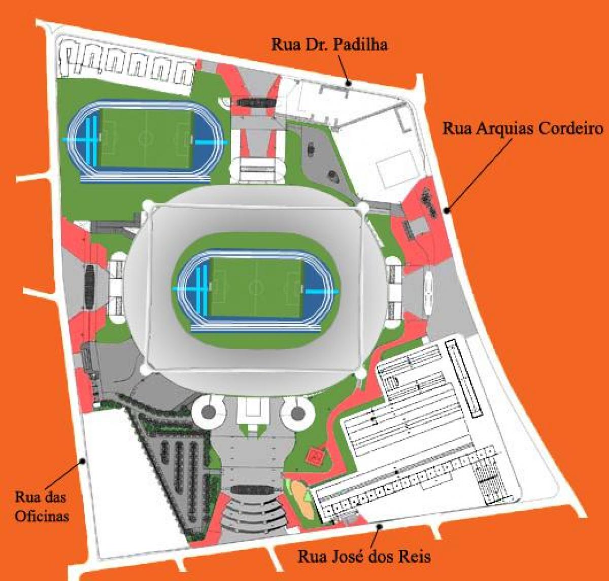 Карта на стадионот Engenhão