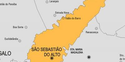 Карта на São Sebastião не Алто општината
