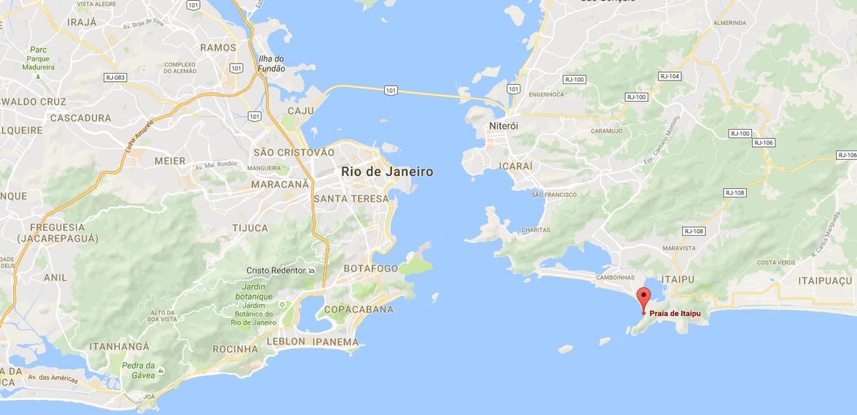 Карта на плажа Itaipú