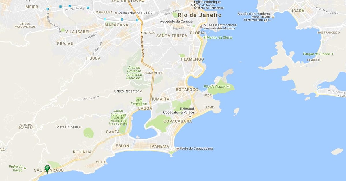 Карта на плажа São Conrado