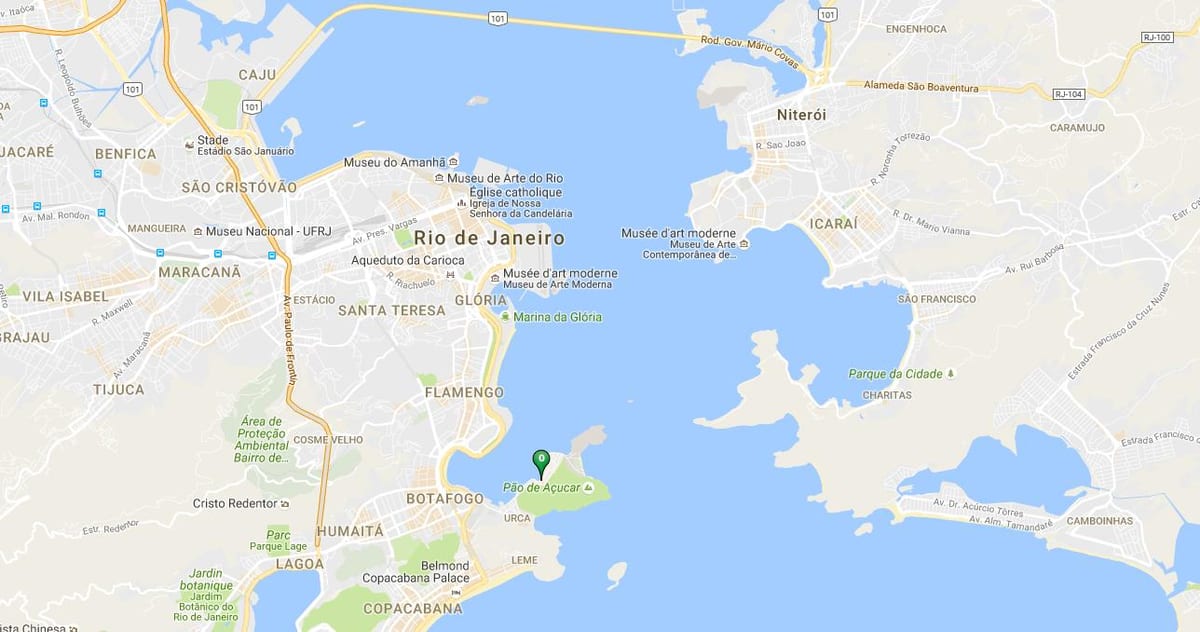 Карта на плажа Urca