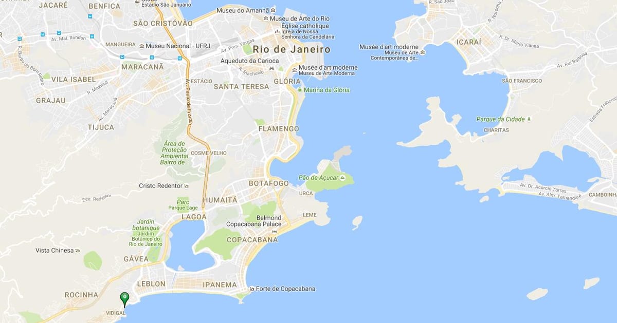 Карта на плажа Vidigal