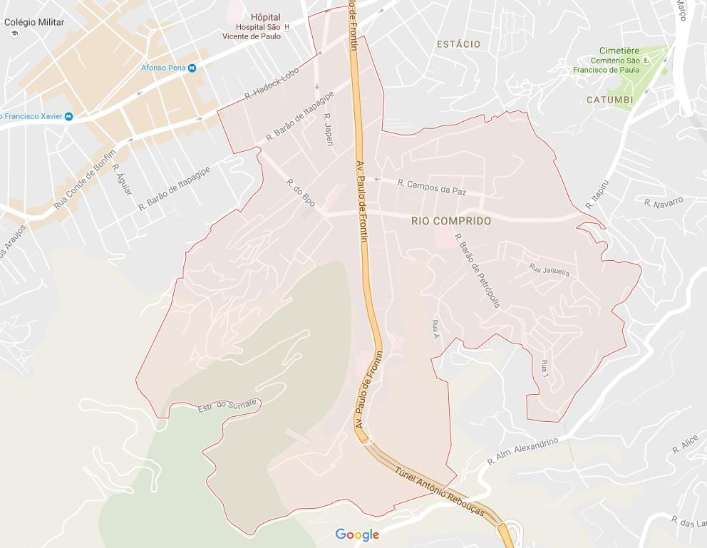 Карта на Рио Comprido