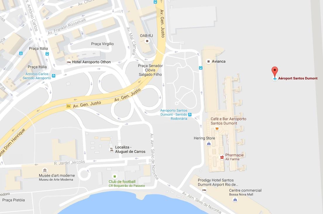 Карта на Сантос Dumont аеродром