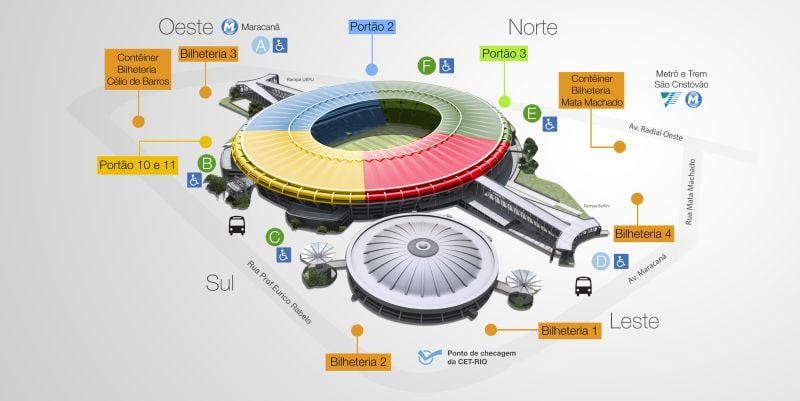 Карта на стадионот Maracana