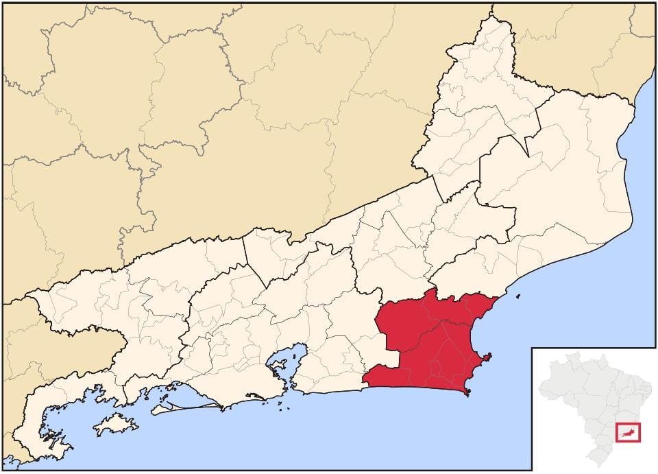 Карта на Baixadas Litorâneas