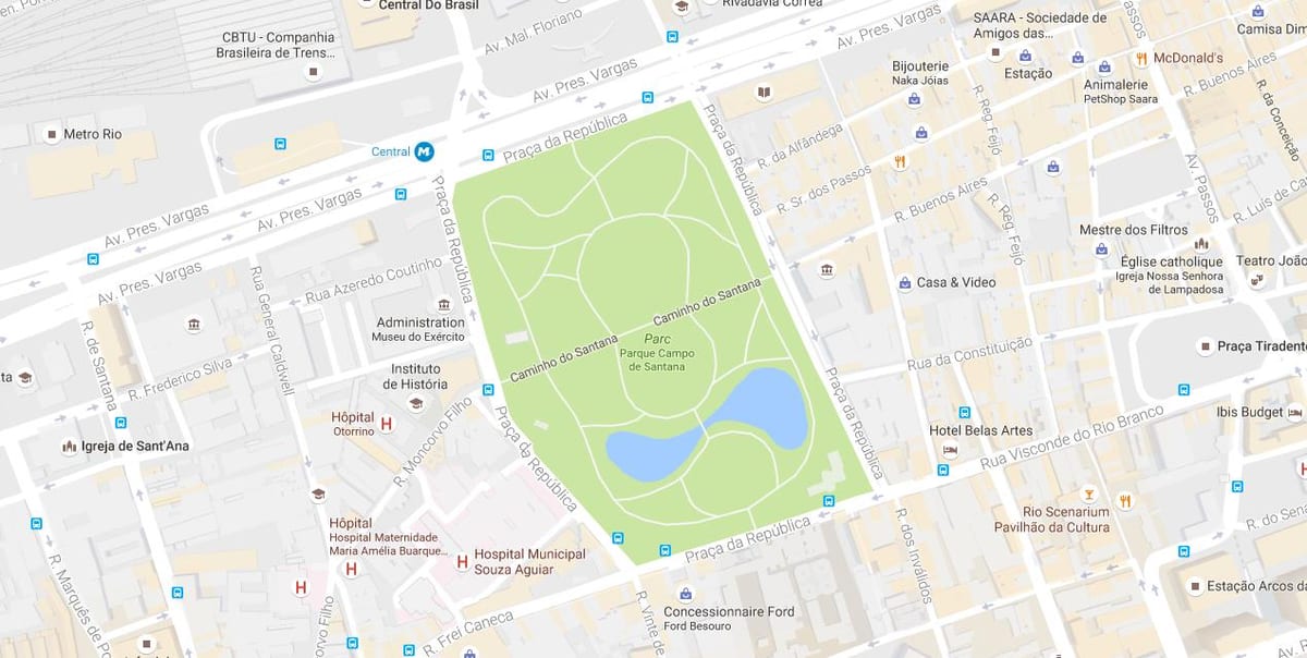Карта на Campo de Сантана парк