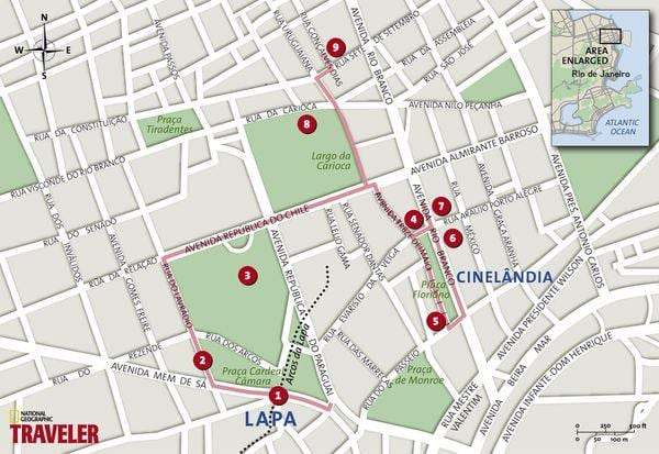 Карта на Cinelândia