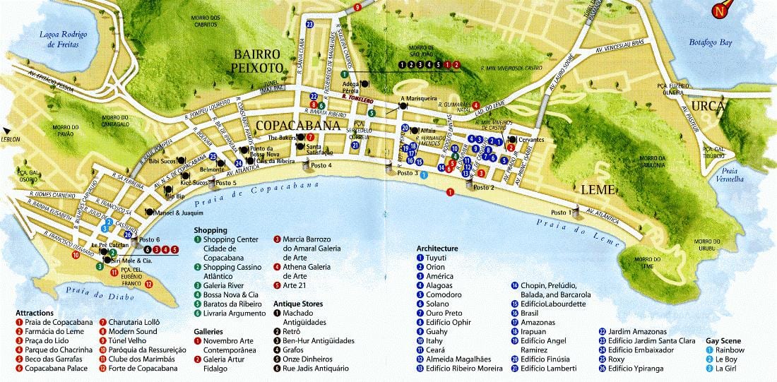 Карта на Copacabana плажа