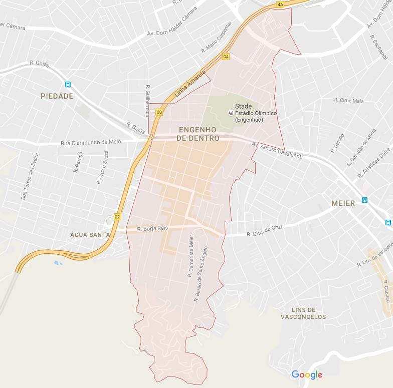 Карта на Engenho де Dentro