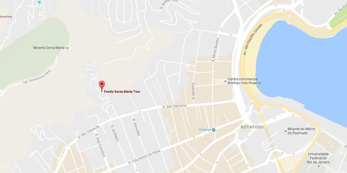 Карта на favela Санта Марта