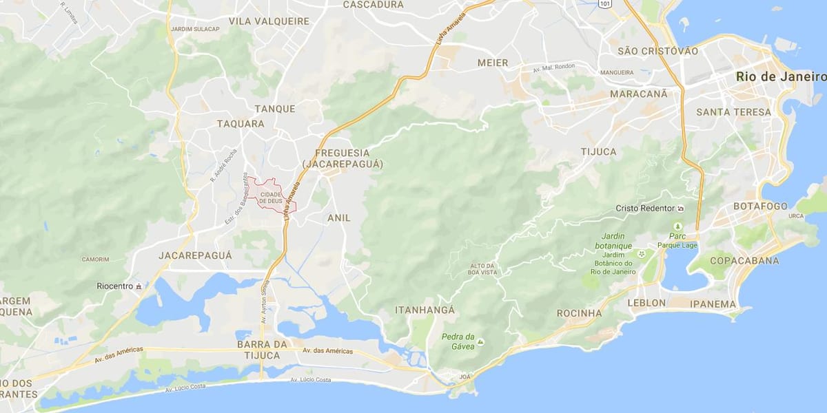 Карта на favela Cidade de Deus
