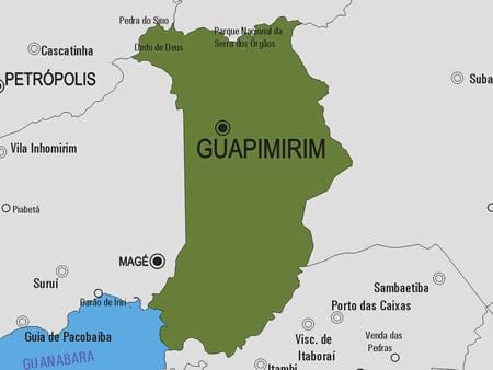 Карта на општина Guapimirim