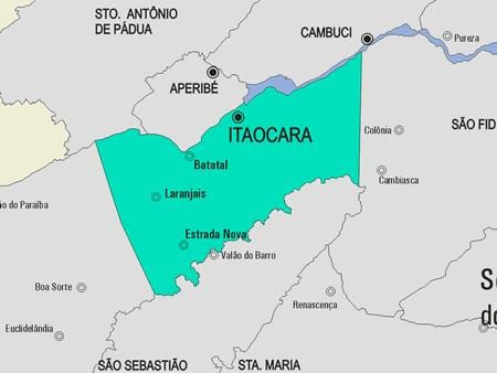 Карта на општина Itaocara