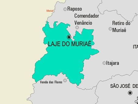 Карта на Laje не Muriaé општината