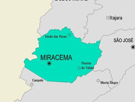 Карта на општина Miracema