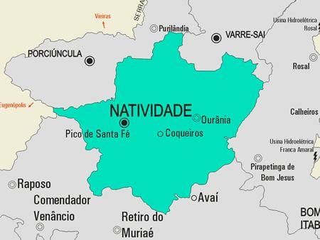 Карта на општина Natividade