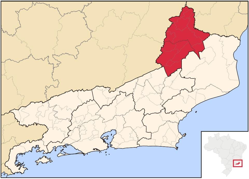 Карта на Noroeste Fluminense