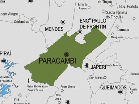 Карта на општина Paracambi