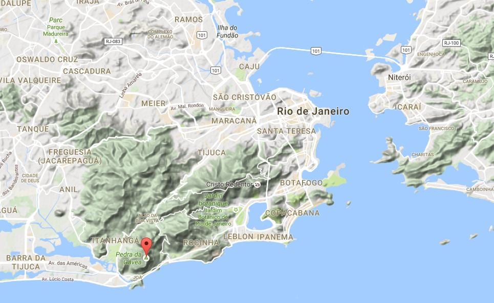 Карта на Pedra da Gávea