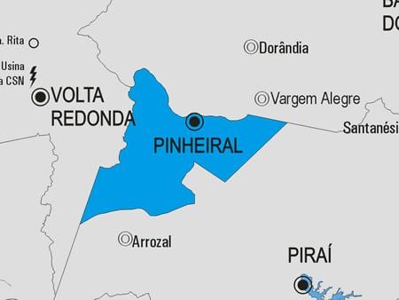 Карта на општина Pinheiral