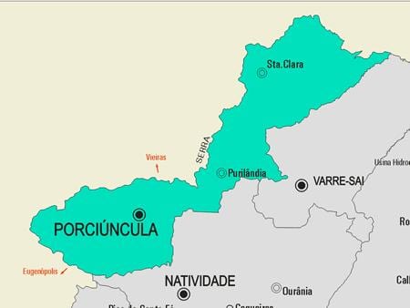 Карта на општина Porciúncula