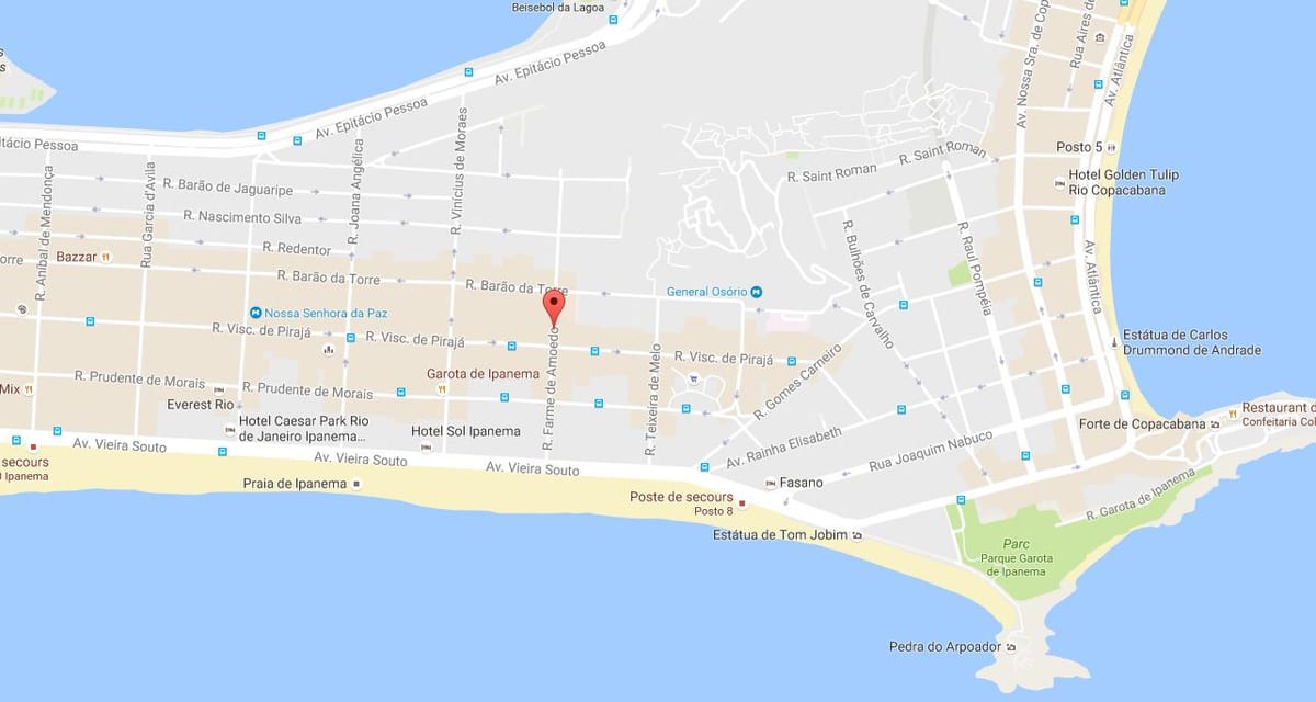 Карта на quartier геј Рио де Жанеиро