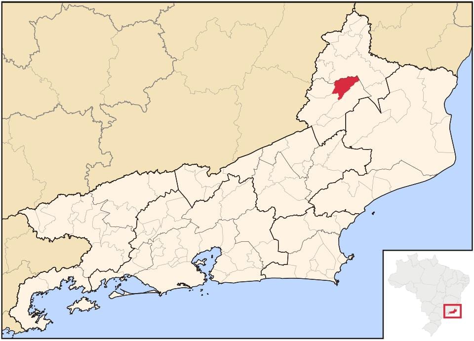 Карта на São Хозе де Ubá