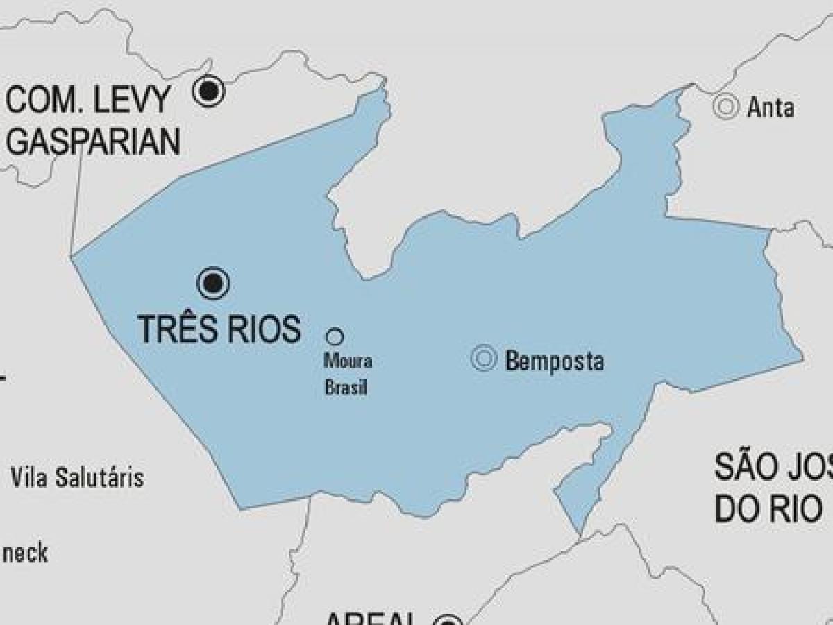 Карта на Três Rios општината