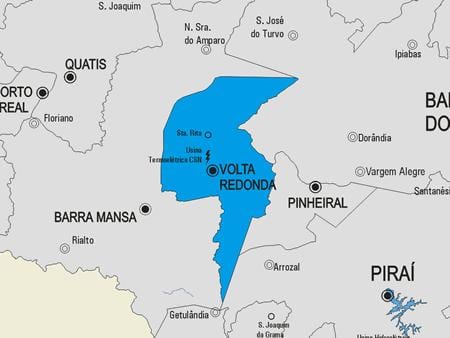 Карта на општина Vassouras