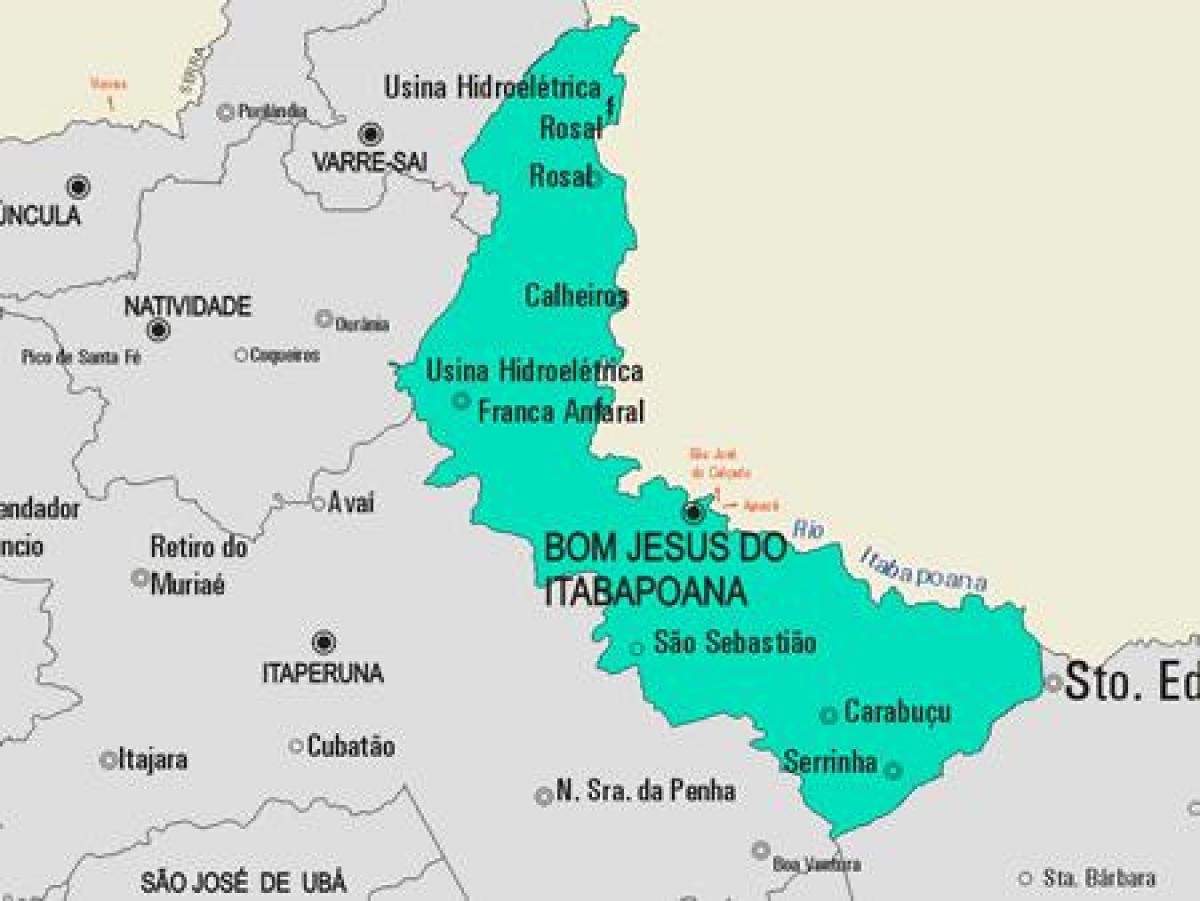 Карта на Бум стори Исус Itabapoana општината