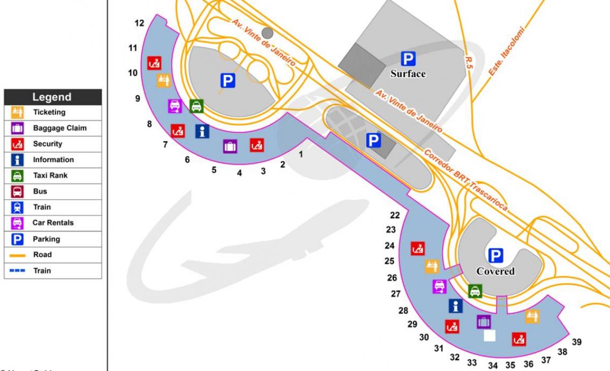 Карта на Меѓународниот аеродром на Рио де Жанеиро